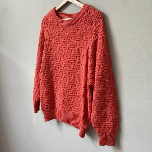 Vtg Paul Harris Women's Small 90s Acrylic Crewneck Knit Pullover Sweater Coral - Picture 9 of 16